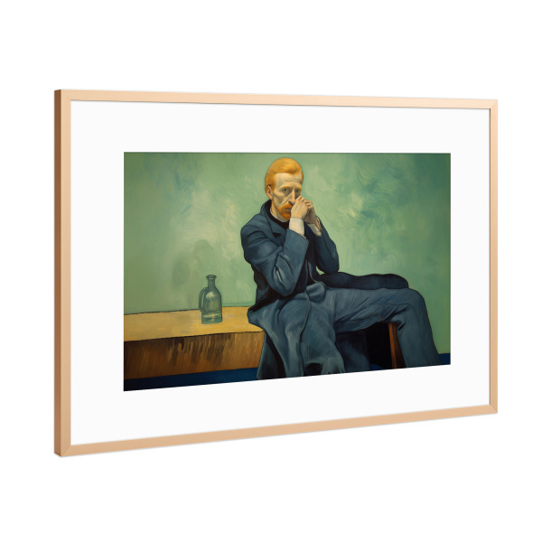 Poster mit Rahmen Kupfer "Van Gogh Selbstportrait" artboxONE - Abstrakt,Menschen,Geometrie