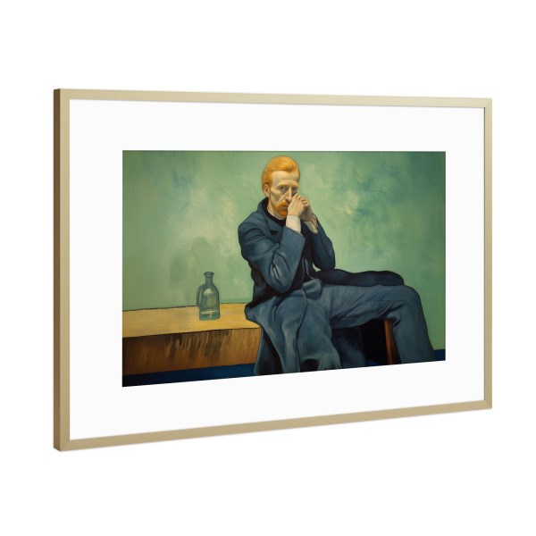 Poster mit Rahmen Gold "Van Gogh Selbstportrait" artboxONE - Abstrakt,Menschen,Geometrie