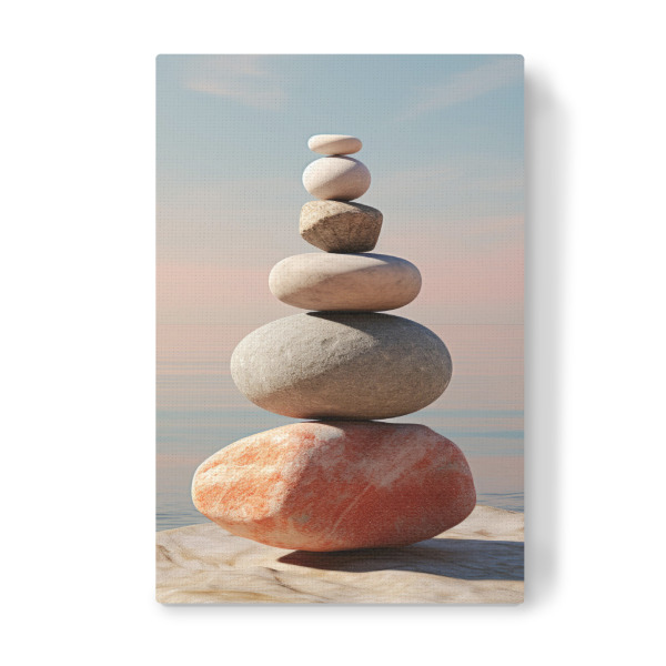Leinwandbild "Strand Steinmännchen" artboxONE - Natur,Reise / Strand und Meer