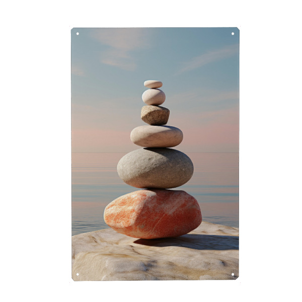 Holzbild "Strand Steinmännchen" artboxONE - Natur,Reise / Strand und Meer