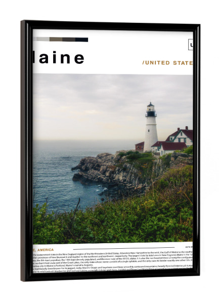 Poster mit schwarzem Rahmen "Cover der Maine-Zeitung" artboxONE - Städte,Architektur