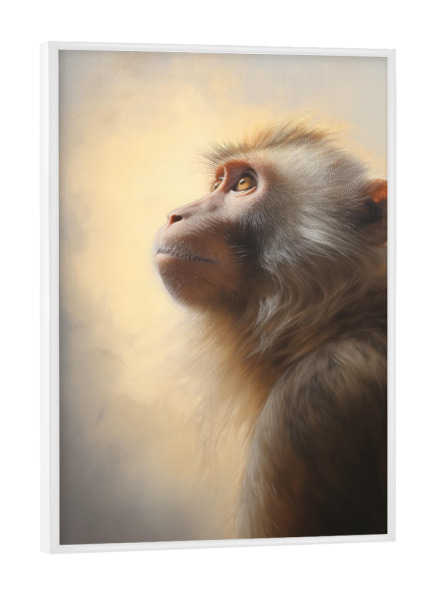 Poster mit weißem Rahmen "Berberaffen-Porträt" artboxONE - Natur,Tiere