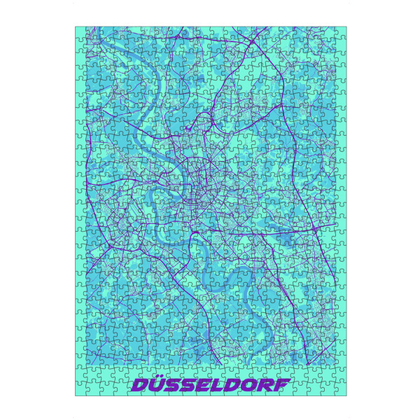 Puzzle Ravensburger "City Map von Düsseldorf" artboxONE - Städte / Düsseldorf,Kartografie