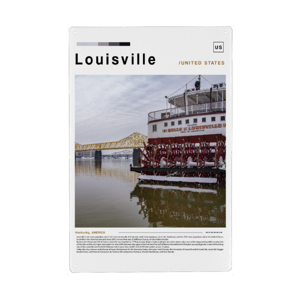 Holzbild "Zeitung aus Louisville" artboxONE - Städte,Architektur