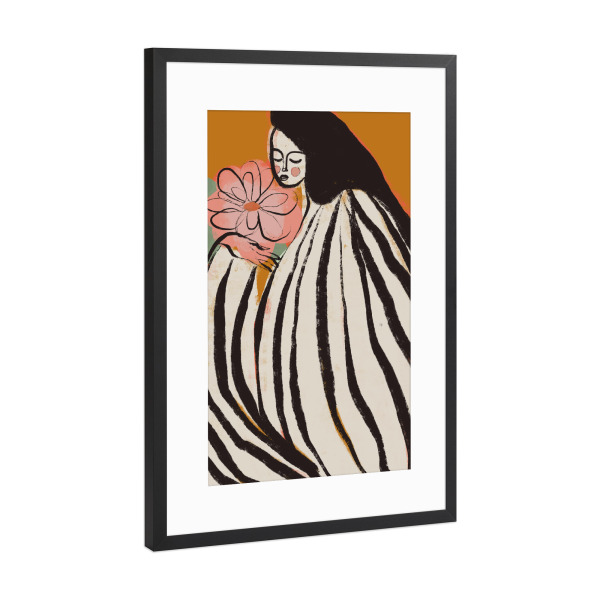 Poster mit Rahmen Schwarz (Metallic) "Ein stiller Moment" artboxONE - Floral,Abstrakt,Für Mama