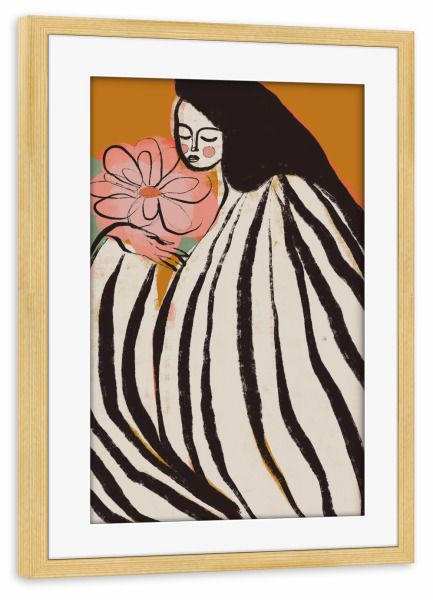 Poster mit Rahmen kiefer "Ein stiller Moment" artboxONE - Floral,Abstrakt,Für Mama