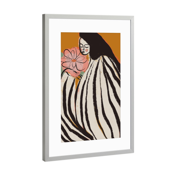 Poster mit Rahmen Silber "Ein stiller Moment" artboxONE - Floral,Abstrakt,Für Mama