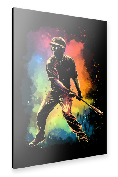 Alu-Dibond "Baseball Colorful 3 (matart)" 30x20 cm artboxONE
