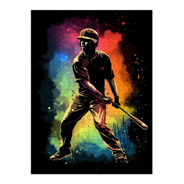 Puzzle Ravensburger "Baseball Colorful 3 (matart)" artboxONE - Sport - Baseball,Mlb,Major league baseball,Ball,Mannschaft,Sport,Bunt,Aquarell