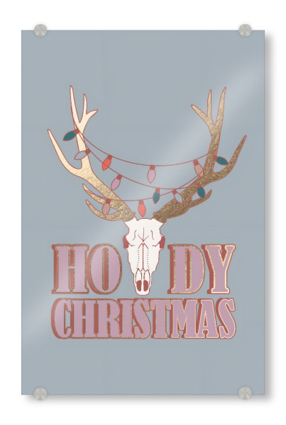 Acrylglasbild "Hallo Hirsch, Weihnachten" artboxONE - Abstrakt,Weihnachten - Hirsch,Grüß dich,Weihnachten,Feiertag,Winter,Weihnachtsdekoration