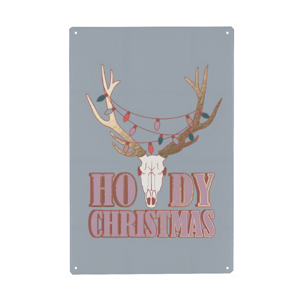Holzbild "Hallo Hirsch, Weihnachten" artboxONE - Abstrakt,Weihnachten - Hirsch,Grüß dich,Weihnachten,Feiertag,Winter,Weihnachtsdekoration