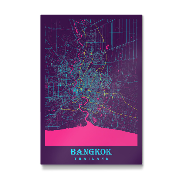 Galerie-Print "Bangkok Stadt Karte" 30x20 cm artboxONE