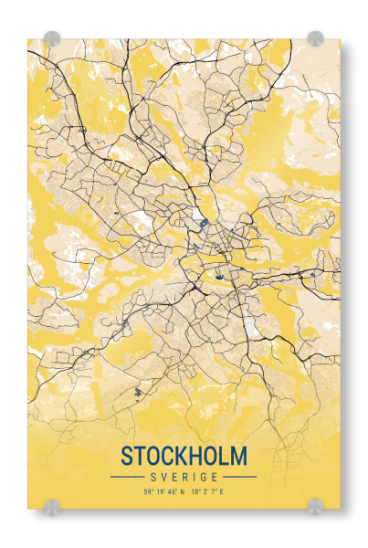 Acrylglasbild "Stadt Map Plan Stockholm" artboxONE - Städte / Stockholm,Kartografie