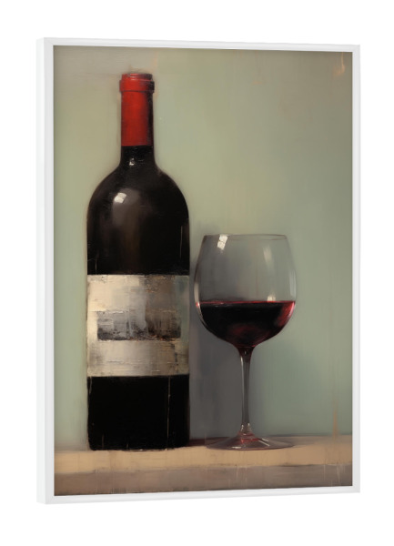 Poster mit weißem Rahmen "Rotwein Liebe" artboxONE - Essen & Trinken,Abstrakt,Essen & Trinken / Alkohol