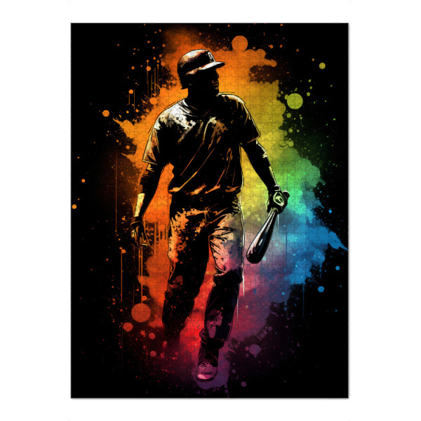 Puzzle Ravensburger "Baseball Colorful 2 (matart)" artboxONE - Sport - Baseball,Mlb,Major league baseball,Ball,Mannschaft,Sport,Bunt,Aquarell