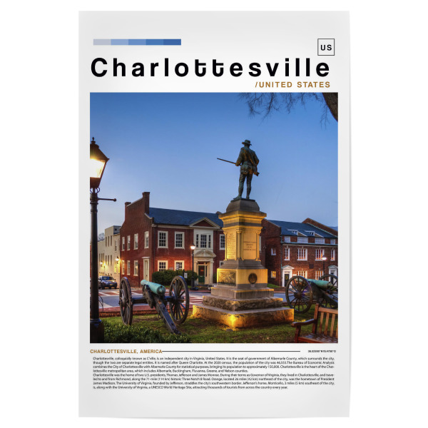 Poster "Zeitung Charlottesville" artboxONE - Städte,Architektur