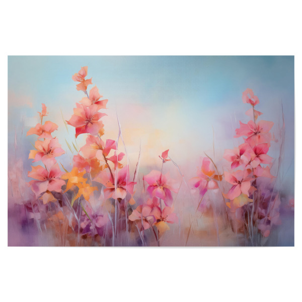 Poster 30x20 cm "Ölgemälde von rosa Blumen" artboxONE - Natur,Floral