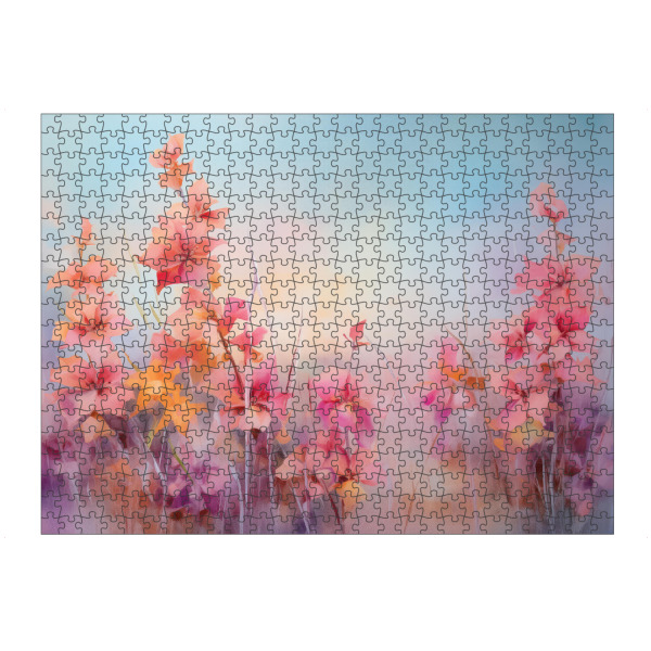 artboxONE Puzzle "Ölgemälde von rosa Blumen" artboxONE - Natur,Floral