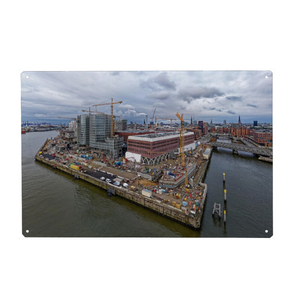 Metall Poster "Hamburg-Überseequartier;2023 Nov" artboxONE - Städte,Städte / Hamburg,Reise,Architektur,Reise / Länder