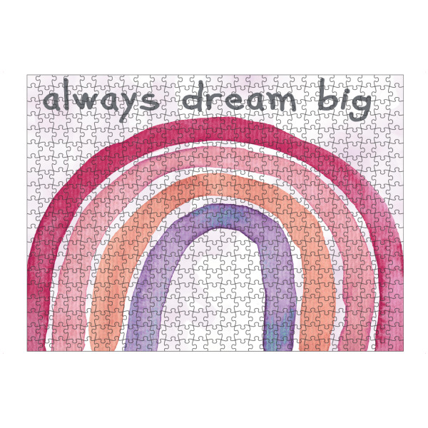 artboxONE Puzzle "Träume immer groß" artboxONE - Typografie,Für Kinder - Regenbogen,Kind,Kinder,Kinder,Traum - Bild regenbogen