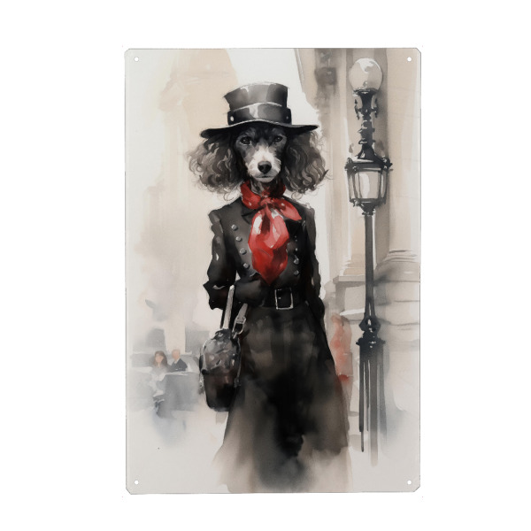 Holzbild "Modepudel" artboxONE - Tiere,Fashion,Lustig