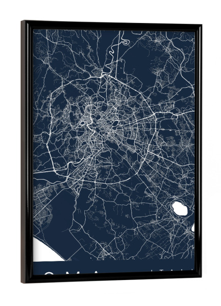 Poster mit schwarzem Rahmen "Rome City Map" artboxONE - Städte / Rom,Kartografie