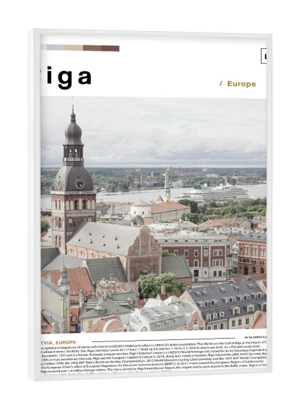 Poster mit weißem Rahmen "Cover der Rigaer Zeitung" artboxONE - Städte,Architektur