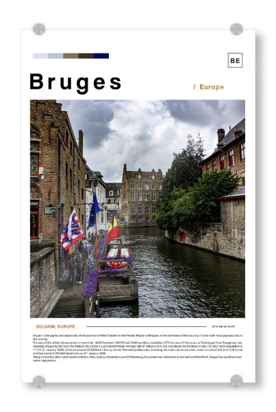 Acrylglasbild "Brujes Zeitungscover" artboxONE - Städte,Architektur