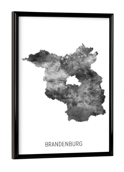 Poster mit schwarzem Rahmen "Brandenburgische Landeskarte BW" artboxONE - Schwarzweiß,Kartografie