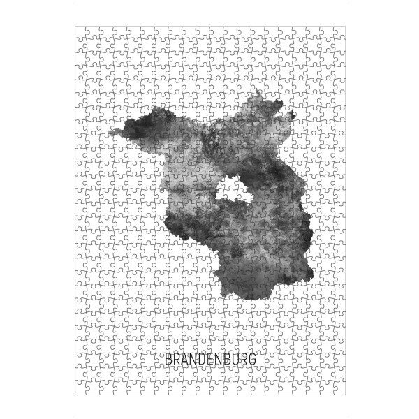 artboxONE Puzzle "Brandenburgische Landeskarte BW" artboxONE - Schwarzweiß,Kartografie - Brandenburg,Karte,Aquarell,Malerei,Landeskarte,Deutschland