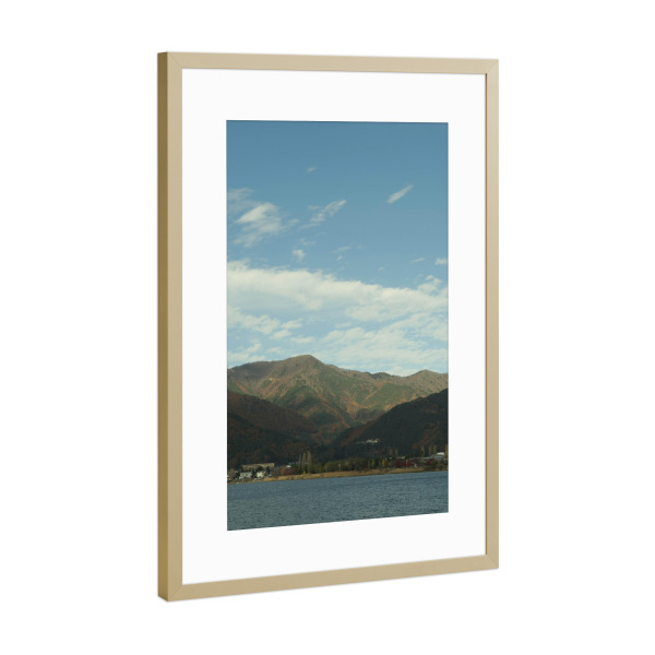 Poster mit Rahmen Gold "See im Herbst" artboxONE - Natur,Reise - See,Berg,Nature