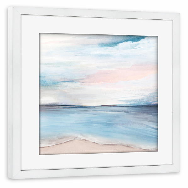Poster mit Rahmen weiß "Shoreline-Fortsetzung" artboxONE - Abstrakt,Reise / Strand und Meer - Strand,Meer,Ozean,Küste