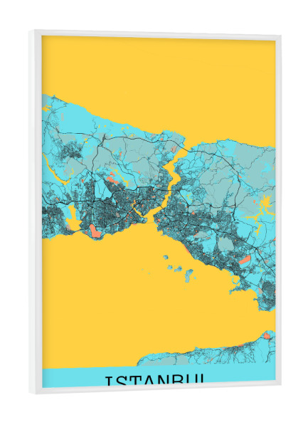 Poster mit weißem Rahmen "CityMap Istanbul" artboxONE - Städte / Istanbul,Kartografie
