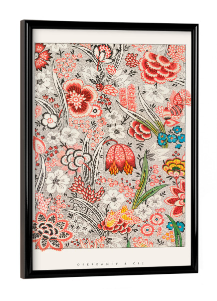 Poster mit schwarzem Rahmen "Oberkampf and Cie Florals" artboxONE - Typografie,Natur,Floral