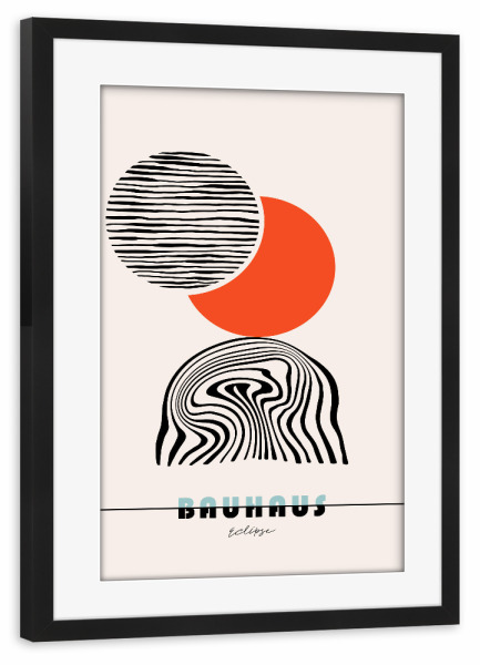 Poster mit Rahmen schwarz "Bauhaus - Sonnenfinsternis" artboxONE - Abstrakt,Geometrie