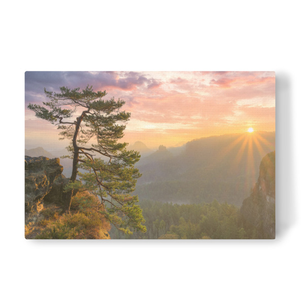 Leinwandbild "Sächsische Schweiz Sonnenaufgang" artboxONE - Natur,Reise,Reise / Länder