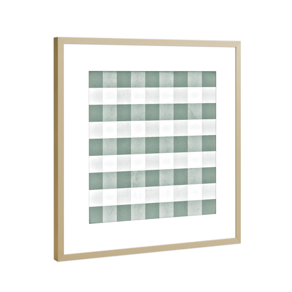 Poster mit Rahmen Gold "Farmhaus Gingham Style Muster" artboxONE - Abstrakt,Geometrie,Fashion