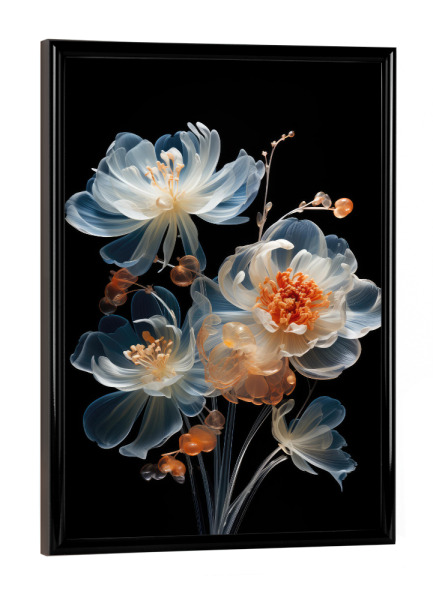 Poster mit schwarzem Rahmen "Blumen Struktur" artboxONE - Floral