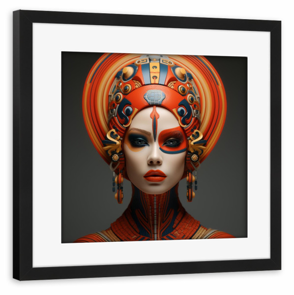 Poster mit Rahmen schwarz "KOSMO-MÄDCHEN" artboxONE - Abstrakt,Menschen,Liebe,Streetart - Frau,Frau,Mädchen,Popart