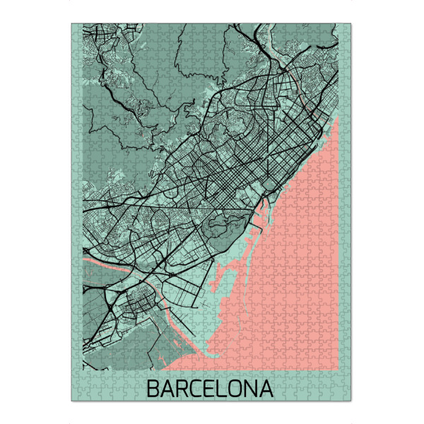 Puzzle Ravensburger "Barça Stadt" artboxONE - Städte / Barcelona,Kartografie