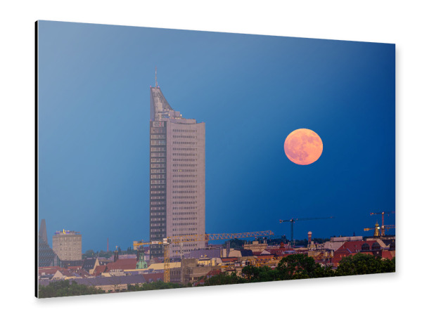 Alu-Dibond "Vollmond in Leipzig" 30x20 cm artboxONE