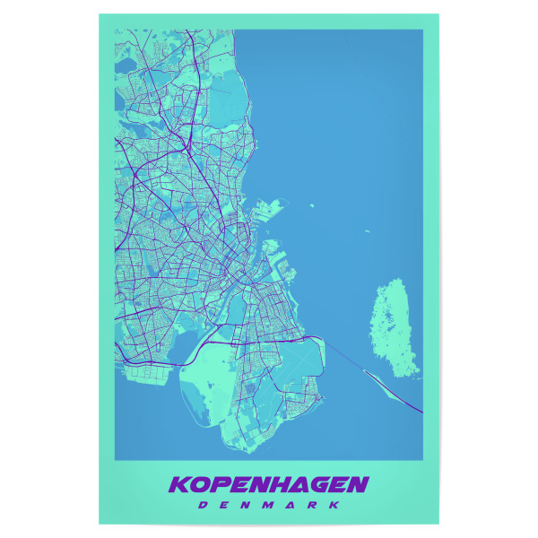 Poster "CityMap von Kopenhagen" artboxONE - Städte / København,Kartografie