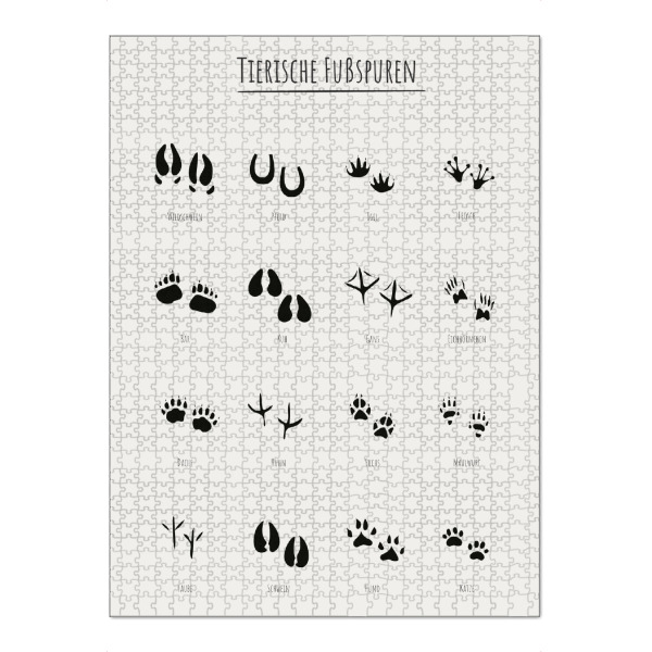 Puzzle Ravensburger "Lernposter - Tierische Fußspuren" artboxONE - Typografie,Für Kinder,Tiere