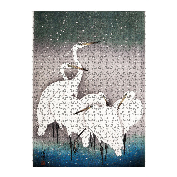artboxONE Puzzle "Koson - Gruppe von Reihern" artboxONE - Natur,Tiere - Vogel,Tier,Kranich,Wasser,Gewässer,Japan,Japanisch,Kunst - Bild vogel