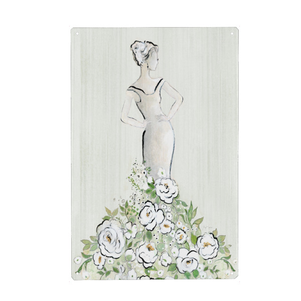 Holzbild "Mode floral figurativ" artboxONE - Floral,Menschen,Fashion - Frau,Kleid,Blumen