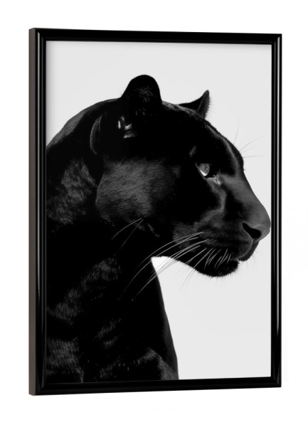 Poster mit schwarzem Rahmen "Panther-Minimalist" artboxONE - Natur,Tiere - Panther minimalistisch,Panther