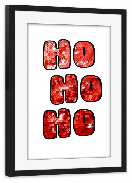 Poster mit Rahmen schwarz "Ho Ho Ho - Weihnachten" artboxONE - Abstrakt,Weihnachten,Buchstaben,Lustig