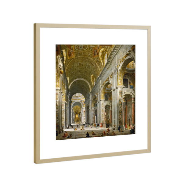 Poster mit Rahmen Gold "Innenraum des Petersdoms" artboxONE - Reise,Architektur,Städte / Rom,Für Mama,Für Papa