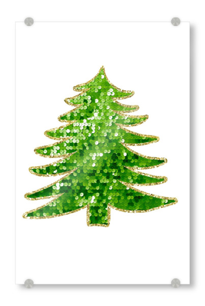 Acrylglasbild "Grüner Pailletten-Weihnachtsbaum" artboxONE - Abstrakt,Weihnachten