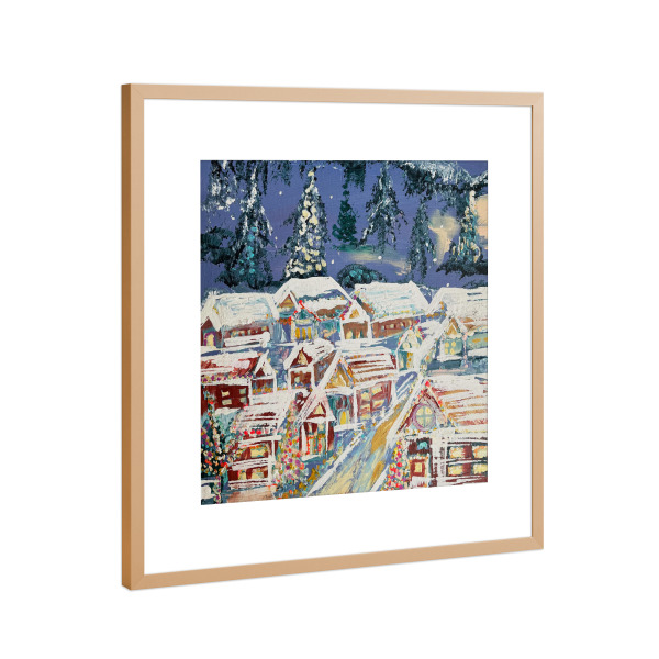 Poster mit Rahmen Kupfer "Holiday Village" artboxONE - Reise